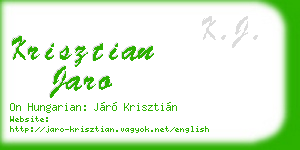 krisztian jaro business card